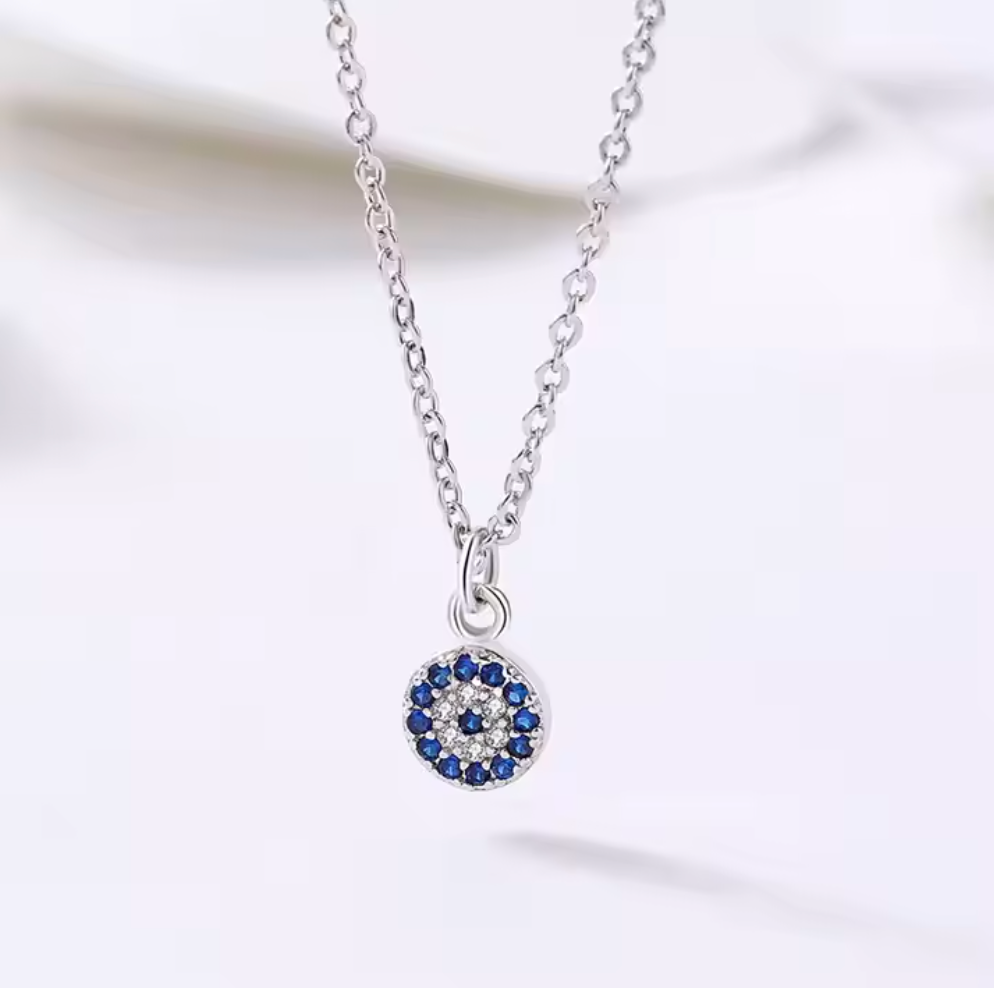 Guardian Evil Eye Necklace Sterling Silver