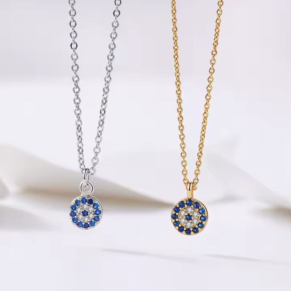 Guardian Evil Eye Necklace Sterling Silver