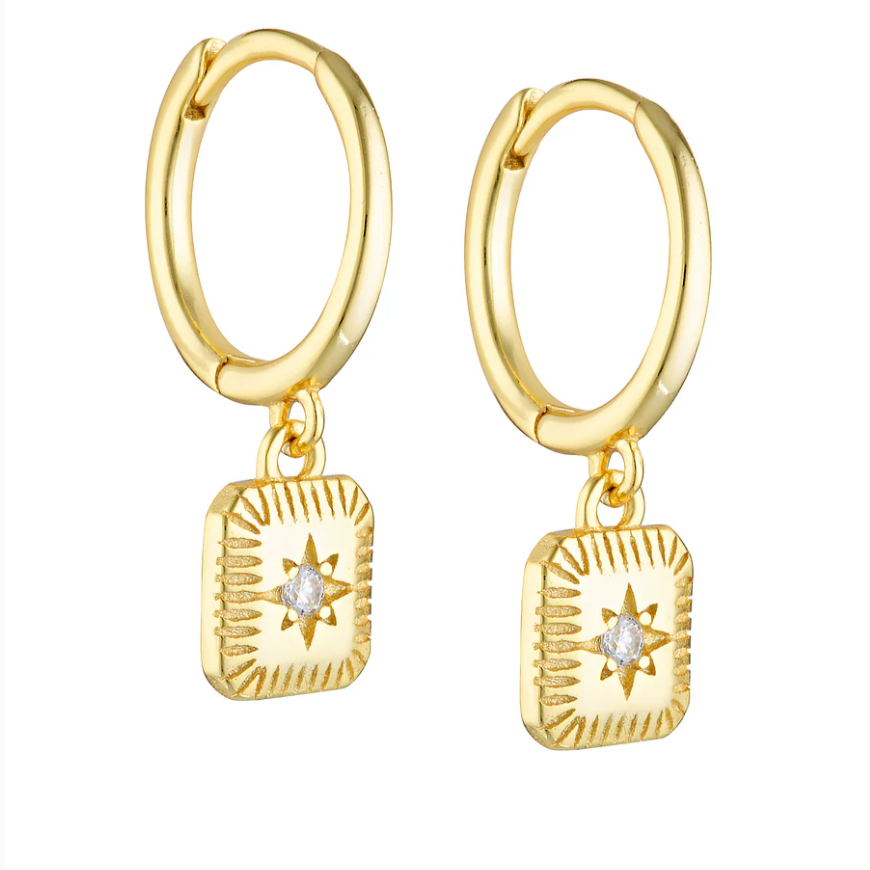 Stellar Square Earrings Sterling Silver