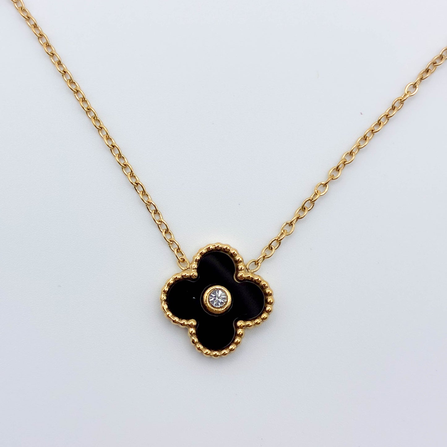 Midnight Clover Necklace