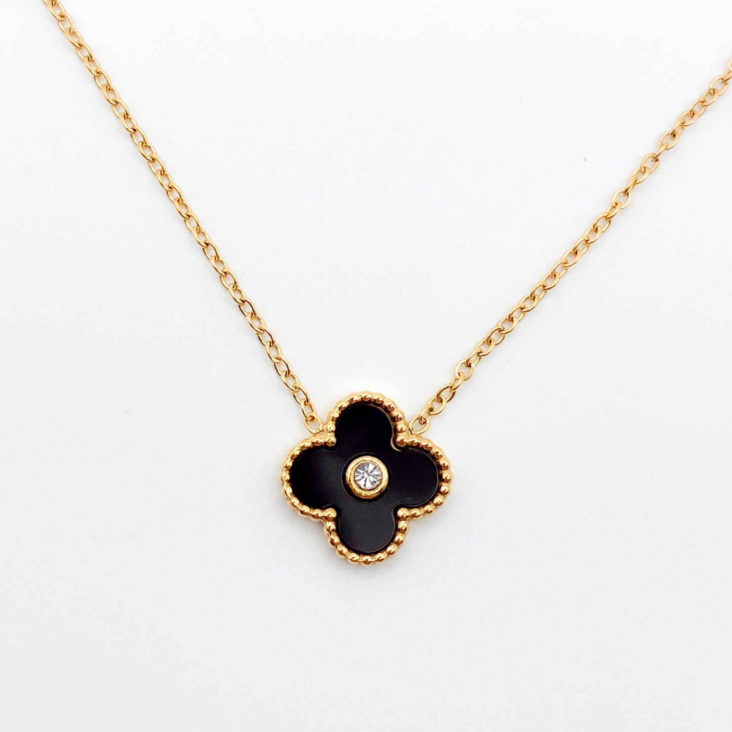 Midnight Clover Necklace