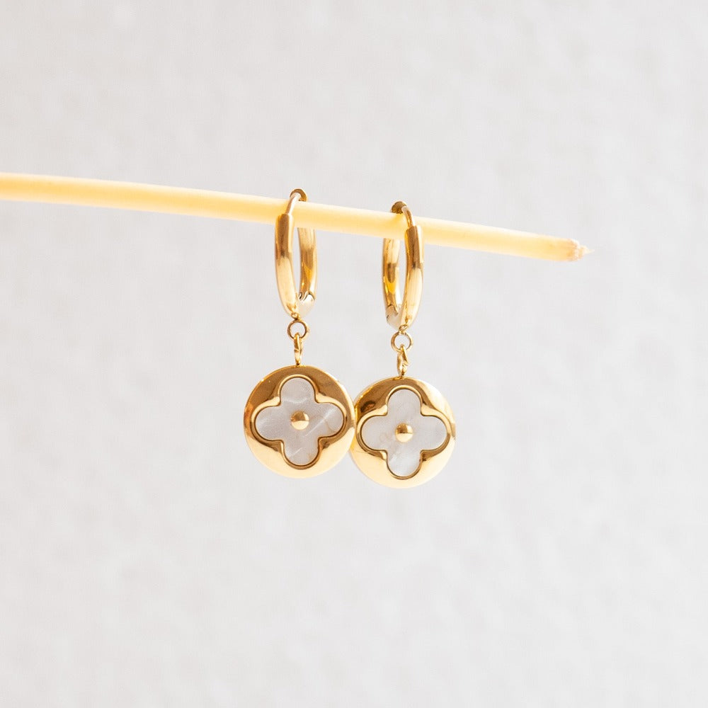 Shell Flower Hoops