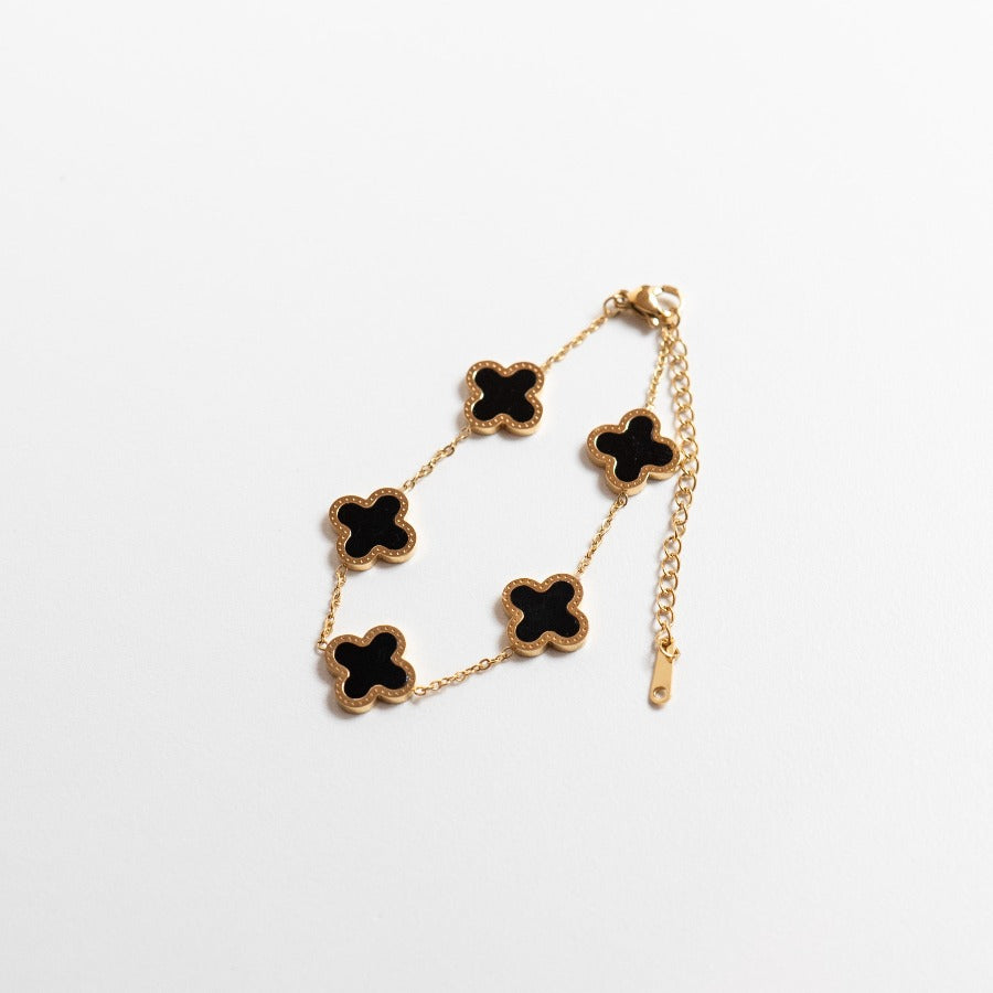 Black & White Clover Bracelet