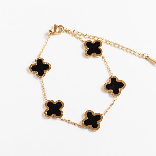 Black & White Clover Bracelet