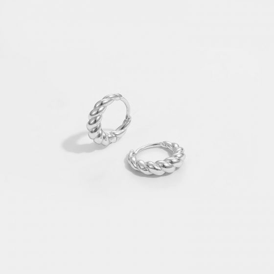 Croissant Sterling Silver Hoops