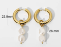 Nuri Freshwater Pearl Hoops (18k Gold Plated)