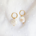 Lina Freshwater Pearl Hoops (18k Gold Plated)