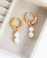 Nuri Freshwater Pearl Hoops (18k Gold Plated)