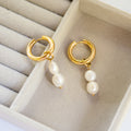 Nuri Freshwater Pearl Hoops (18k Gold Plated)