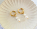 Nuri Freshwater Pearl Hoops (18k Gold Plated)