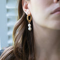 Nuri Freshwater Pearl Hoops (18k Gold Plated)